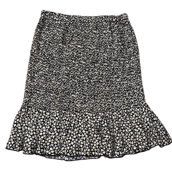 Lily Star Skirts Lily Star Black White Yellow Floral Skirt Ruffle